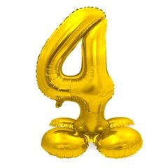 Pastatomas balionas skaičius 4, auksinis, 40 cm kaina ir informacija | Balionai | pigu.lt
