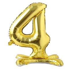 Pastatomas balionas skaičius 4, auksinis, 81 cm kaina ir informacija | Balionai | pigu.lt