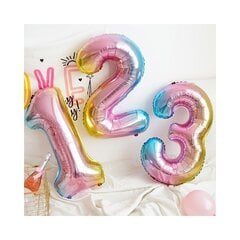 Folinis balionas skaičius 3, spalvotas, 95 cm kaina ir informacija | Balionai | pigu.lt