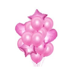 Rožinis balionų rinkinys, 14 vnt. kaina ir informacija | Balionai | pigu.lt