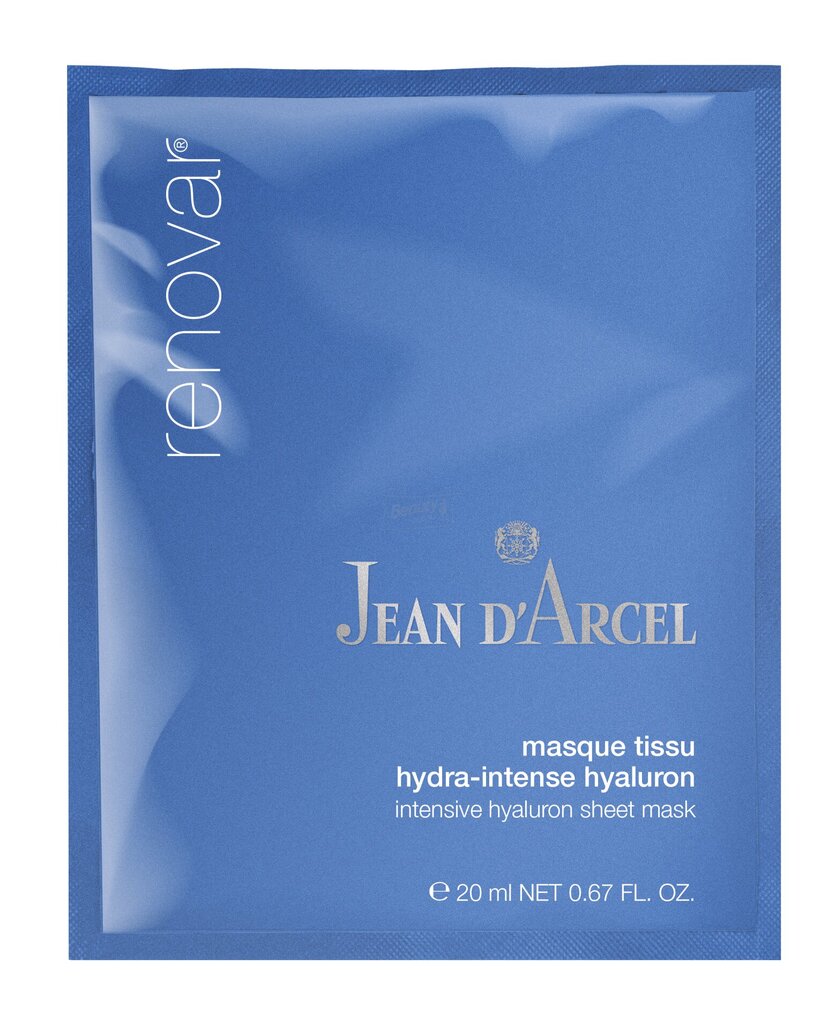 Drėkinamoji veido kaukė su hialurono rūgštimi Renovar Jean D'Arcel Masque Tissu Hydra-Intense Hyaluron, 5 x 20 ml kaina ir informacija | Veido kaukės, paakių kaukės | pigu.lt