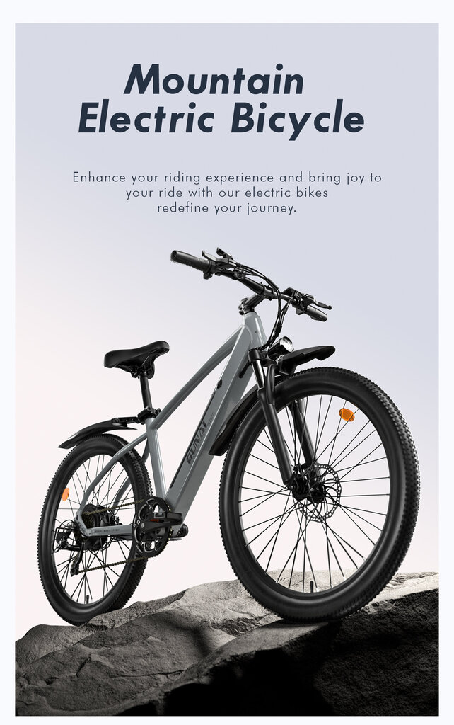 Elektrinis dviratis Gunai GN27 27.5", pilkas kaina ir informacija | Elektriniai dviračiai | pigu.lt