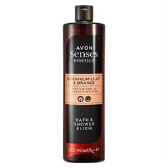 Эликсир для душа и ванны с ароматом цветов герани и апельсина, Avon Senses Essence Geranium leaf&orange, 500мл цена и информация | Масла, гели для душа | pigu.lt