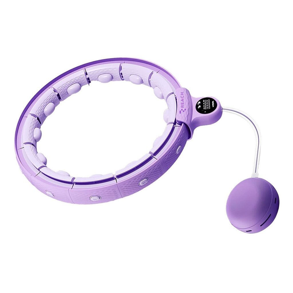Masažuojantis gimnastikos lankas Reach Smart Hula Hoop TEZ1 violetinis цена и информация | Gimnastikos lankai ir lazdos | pigu.lt