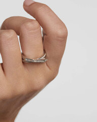 PDPAOLA Olivia Essentials Sparkling Silver Ring with Cubic Zirconia AN02-A10 цена и информация | Кольцо | pigu.lt
