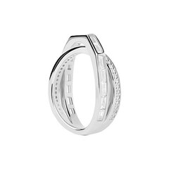 PDPAOLA Olivia Essentials Sparkling Silver Ring with Cubic Zirconia AN02-A10 цена и информация | Кольцо | pigu.lt
