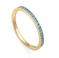Viceroy Элегантное позолоченное кольцо с голубыми цирконами Trend 9118A014 цена и информация | Кольцо | pigu.lt