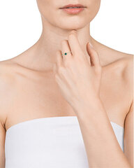 Viceroy Очаровательное позолоченное кольцо с зеленым цирконом Clasica 9115A01 цена и информация | Кольца | pigu.lt