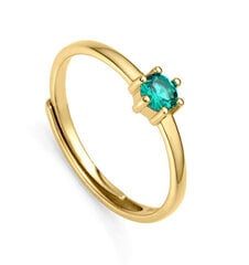 Viceroy Очаровательное позолоченное кольцо с зеленым цирконом Clasica 9115A01 цена и информация | Кольца | pigu.lt