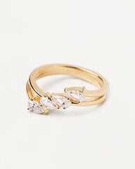 PDPAOLA Terra Essentials Shiny Gold Plated Zirconia Ring AN01-861 цена и информация | Кольца | pigu.lt