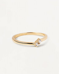 PDPAOLA Minimalist gold-plated ring with zircons Couplet Essentials AN01-872 цена и информация | Кольцо | pigu.lt