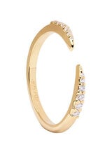 PDPAOLA Stare Essentials Gold Plated Clear Cubic Zirconia Ring AN01-803 цена и информация | Кольца | pigu.lt