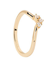 PDPAOLA Decent Gold Plated Cubic Zirconia Ring Mini Crown Essentials AN01-826 цена и информация | Кольца | pigu.lt