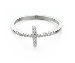 Шикарное серебряное кольцо с крестом MOISS R00020 цена и информация | Кольца | pigu.lt