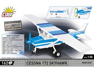 COBI - Конструктор Cessna 172 Skyhawk-White-Blue, 1/48, 26622 цена и информация | Конструкторы и кубики | pigu.lt