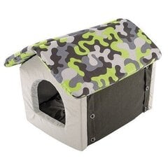 Мягкая хлопковая камуфляжная касетта Cat Cave Casetta зеленого цвета, Ferplast цена и информация | Лежаки, домики | pigu.lt