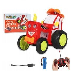 Žaislinis nuotoliniu būdu valdomas šokinėjantis traktorius Crazy Jumping Car, raudonas kaina ir informacija | Žaislai berniukams | pigu.lt