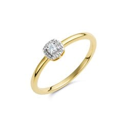 Geltono aukso žiedas su briliantu moterims kaina ir informacija | Žiedai | pigu.lt