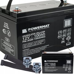 Akumuliatorius Powermat PM-AGM-100AHM2, 12V 100Ah kaina ir informacija | Powermat Autoprekės | pigu.lt