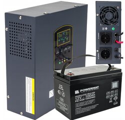 UPS Powermat PM-UPS-500MW 500VA/300W 12V LCD kaina ir informacija | Maitinimo šaltiniai | pigu.lt
