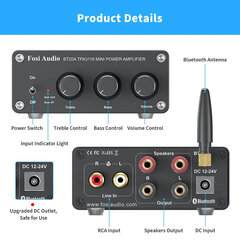 Усилитель звука с блютулс Fosi Audio BT20A цена и информация | Музыкальные центры | pigu.lt