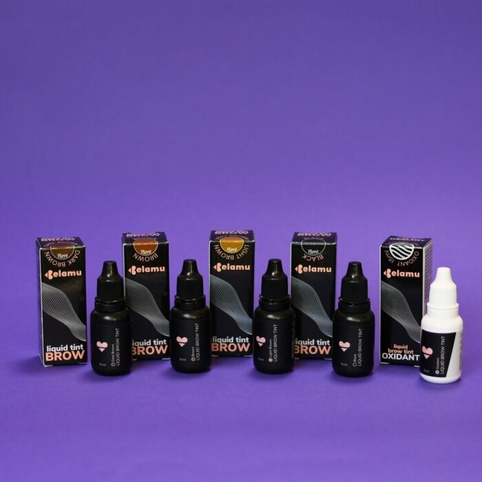 Skysti antakių dažai Belamu Brow Liquid Tint Black, 15 ml цена и информация | Antakių dažai, pieštukai | pigu.lt