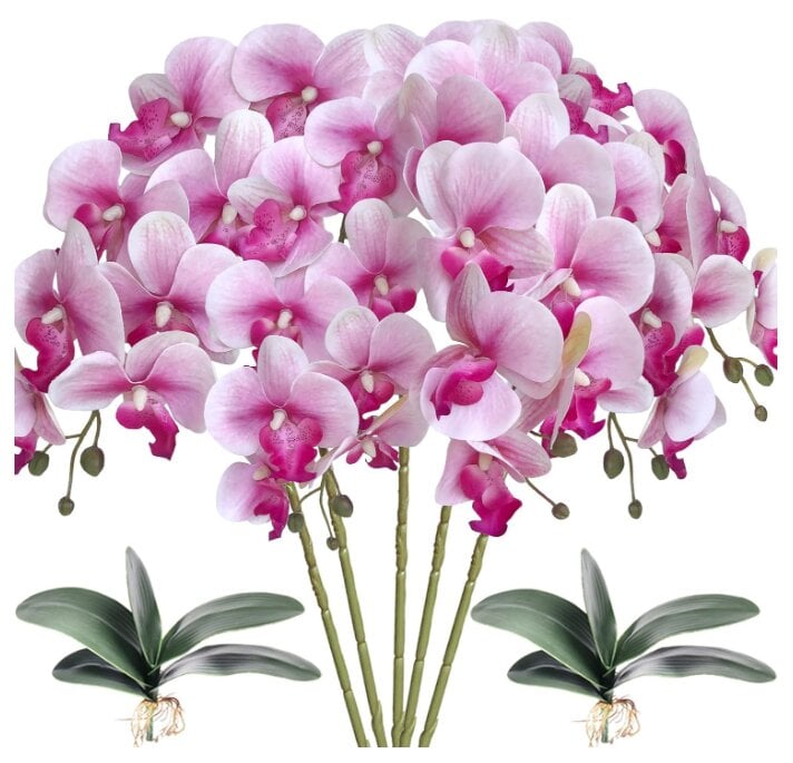 Dirbtinė orchidėja, 5 vnt. цена и информация | Dirbtinės gėlės | pigu.lt