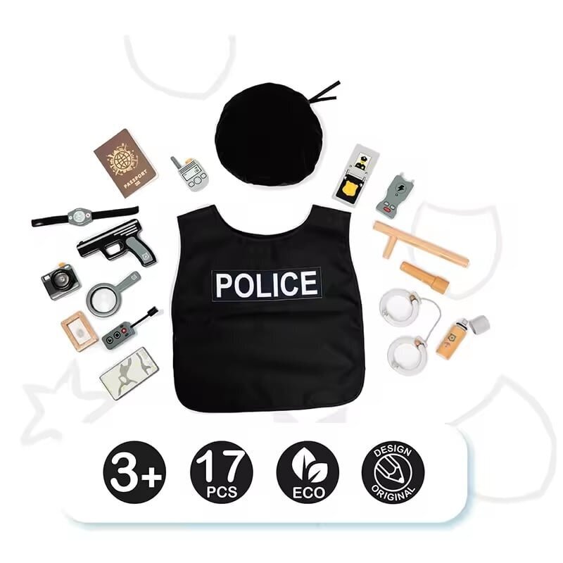 Policininko rinkinys vaikams, 17 d. kaina ir informacija | Žaislai berniukams | pigu.lt