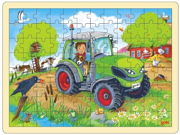 Dėlionė Traktorius Goki, 96 d. kaina ir informacija | Dėlionės (puzzle) | pigu.lt
