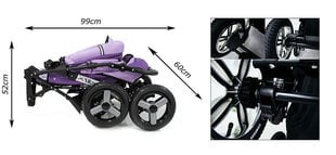 Детская коляска 3 в 1 Универсальная, чёрная/белая цена и информация | Тележка | pigu.lt