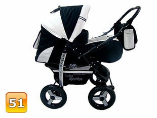 Детская коляска 3 в 1 Универсальная, чёрная/белая цена и информация | Коляски | pigu.lt