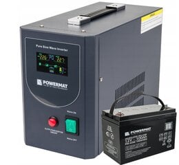 UPS Powermat PM-UPS-1000MP 1000VA/800W 12V LCD цена и информация | Источник питания | pigu.lt