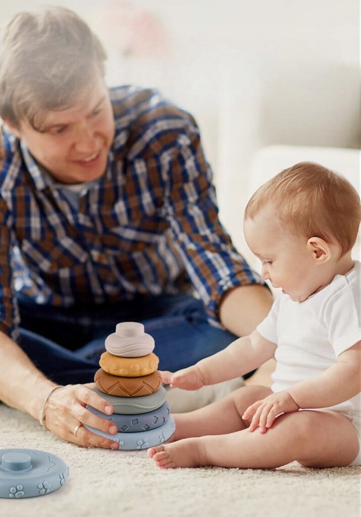 Sensorinė Montessori piramidė ir kaladėlės M-Imp kaina ir informacija | Žaislai kūdikiams | pigu.lt