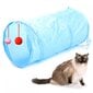 Kačių tunelis su žaislu, mėlynas kaina ir informacija | Žaislai katėms | pigu.lt
