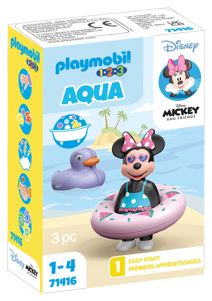 71416 PLAYMOBIL® 1.2.3 & Disney: Minnie's Beach Trip, vandens žaislai kaina ir informacija | Konstruktoriai ir kaladėlės | pigu.lt