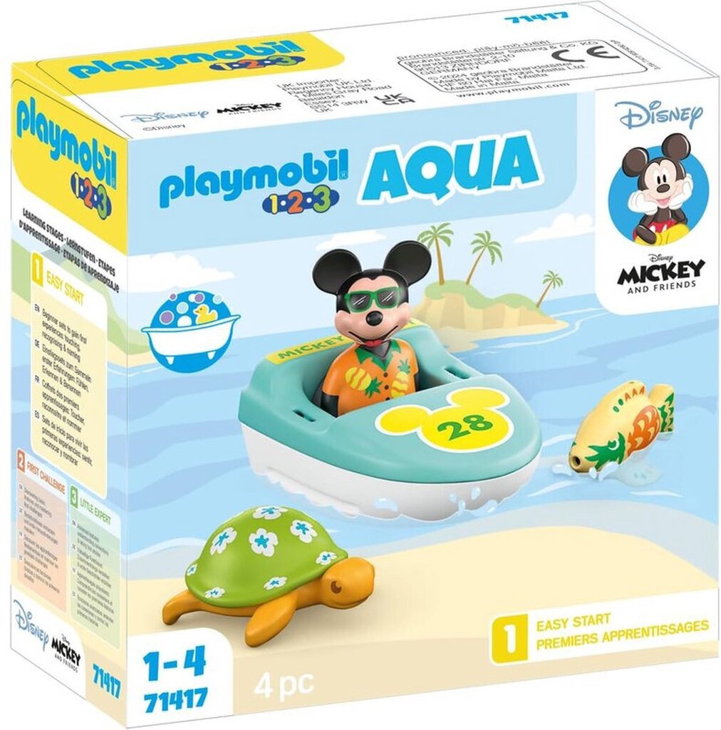 71417 PLAYMOBIL® 1.2.3 & Disney: Mickey's Boat Tour, Vandens žaislai kaina ir informacija | Konstruktoriai ir kaladėlės | pigu.lt