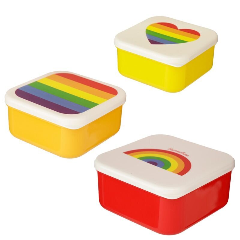 Vaikiškas priešpiečių dėžučių komplektas, S/M/L, Rainbow цена и информация | Maisto saugojimo  indai | pigu.lt