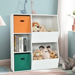 Шкаф для хранения детских игрушек с 2 корзинами Costway, 76x28x94 см, белый цена и информация | Шкафчики в детскую | pigu.lt