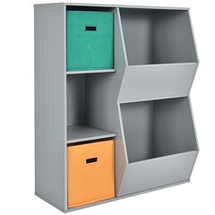 Шкаф для хранения детских игрушек с 2 корзинами Costway, 76x28x94 см, серый цена и информация | Шкафчики в детскую | pigu.lt