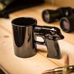 Puodelis Šautuvas, juodas kaina ir informacija | Originalūs puodeliai | pigu.lt