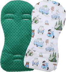 Vežimėlio dvipusis įdėklas Babymam, Green, 71x35 cm kaina ir informacija | Vežimėlių priedai | pigu.lt