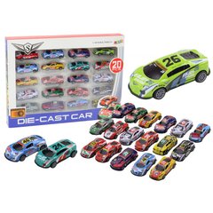 Sportinių mašinėlių rinkinys Lean Toys, įvairių spalvų, 20 vnt. kaina ir informacija | Žaislai berniukams | pigu.lt