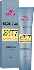 Крем для осветления волос Wella Professionals Blondor Soft Blonde, 200 г цена и информация | Краска для волос | pigu.lt