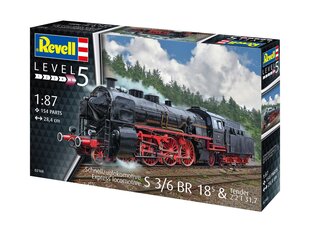 Конструктор Revell - S3/6 BR18 express locomotive with tender, 1/87, 02168 цена и информация | Конструкторы и кубики | pigu.lt