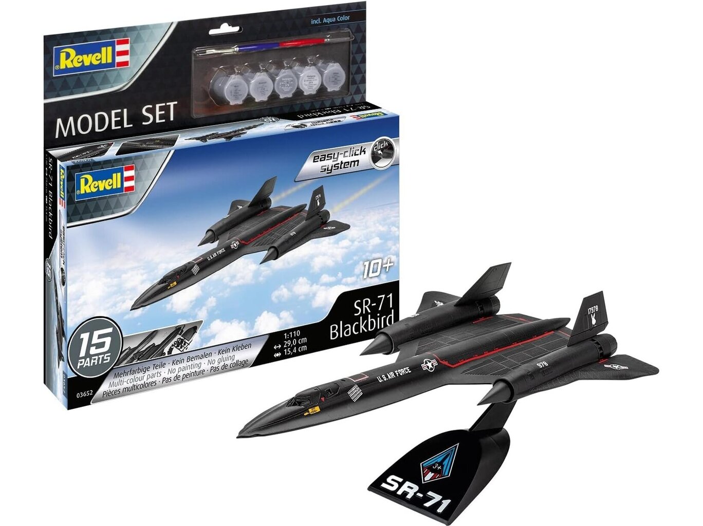 Konstruktorius Revell - Lockheed SR-71 Blackbird easy-click-system dovanų komplektas, 1/110, 63652 цена и информация | Konstruktoriai ir kaladėlės | pigu.lt