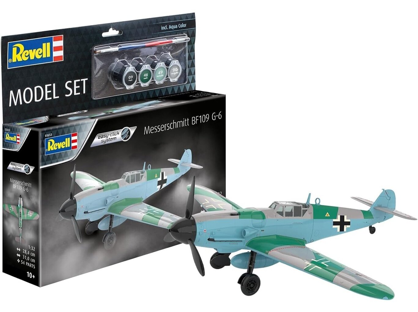 Konstruktorius Revell - Messerschmitt Bf109G-6 easy-click-system dovanų komplektas, 1/32, 63653 kaina ir informacija | Konstruktoriai ir kaladėlės | pigu.lt