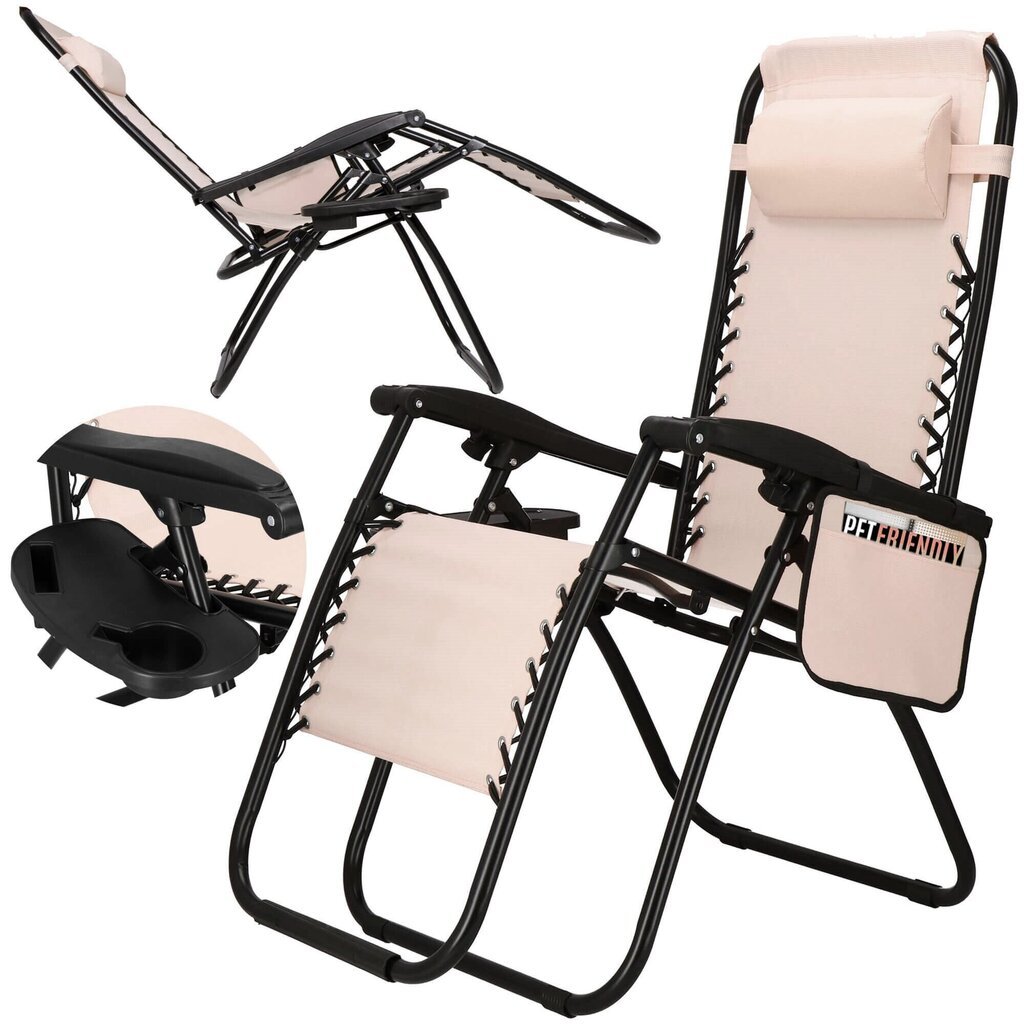 Sodo kėdė Springos GC0057, smėlio/juoda kaina ir informacija | Lauko kėdės, foteliai, pufai | pigu.lt
