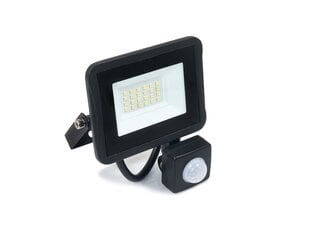 Prožektorius - LED judesio detektorius halogeninis 20W - Juodas - Šiltai baltas (3000K) kaina ir informacija | Žibintuvėliai, prožektoriai | pigu.lt