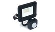 Prožektorius - LED judesio detektorius halogeninis 10W - Juodas - Šaltai baltas (6000K) цена и информация | Žibintuvėliai, prožektoriai | pigu.lt