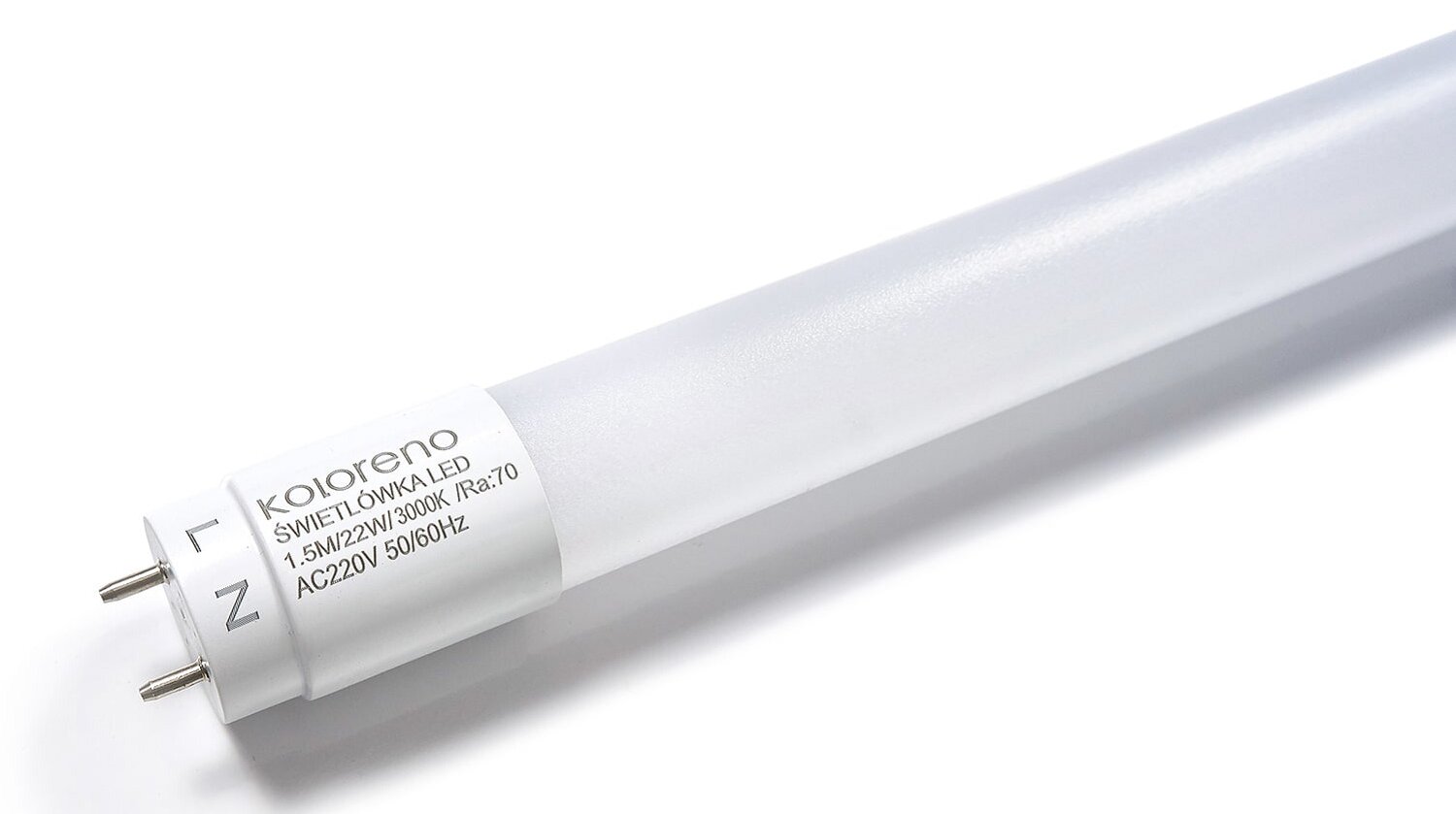LED liuminescencinis vamzdis T8 - 24W - 150cm - maitinimas iš vienos pusės - neutrali balta (4500K) kaina ir informacija | Elektros lemputės | pigu.lt
